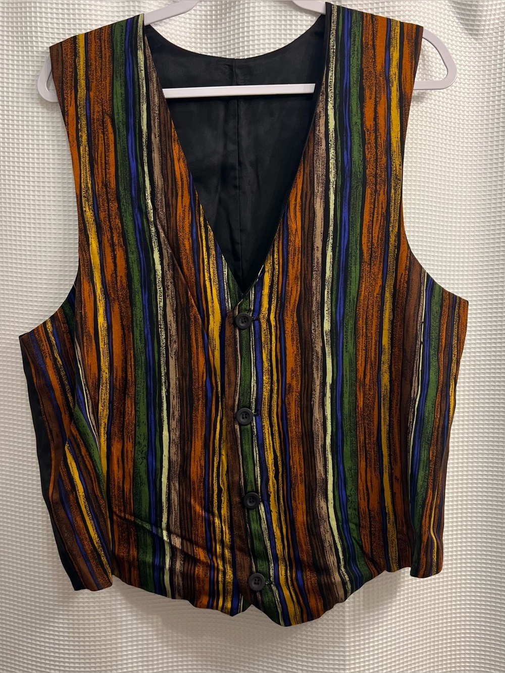 Vintage 80s/90s Multicolor Striped Rayon vest
